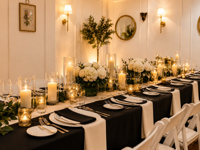 Elegant private event table setup at INDYA Restaurant and Bar in San Diego