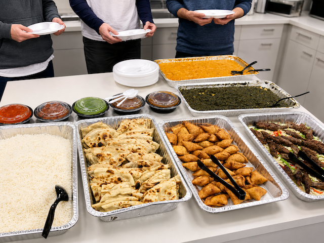 INDYA office catering setup in San Diego