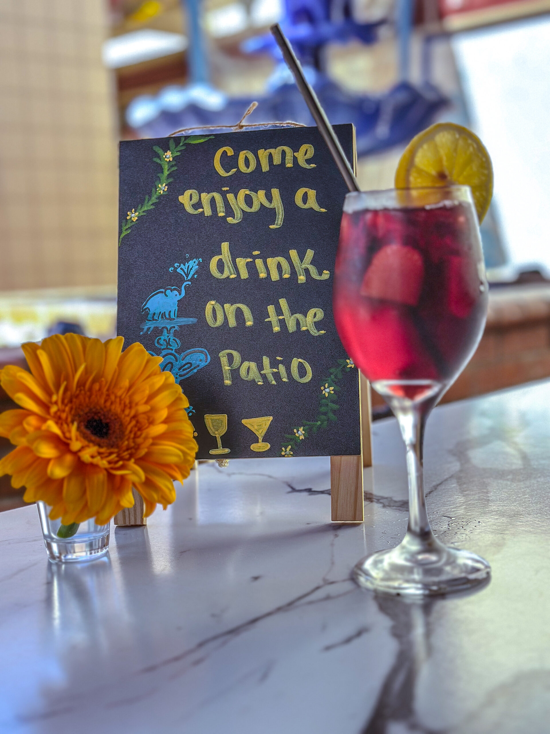 Sangria cocktail at INDYA Restaurant and Bar in San Diego